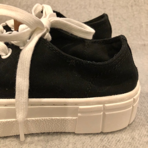 NWT - Black & White Platform Canvas Sneakers - Picture 8 of 16